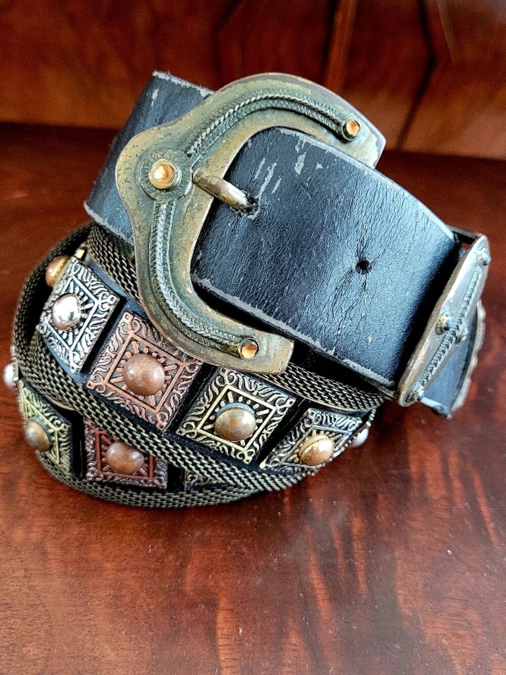Bulgatine Accessories Y2K Metallic Weave Statement Belt – Made in France